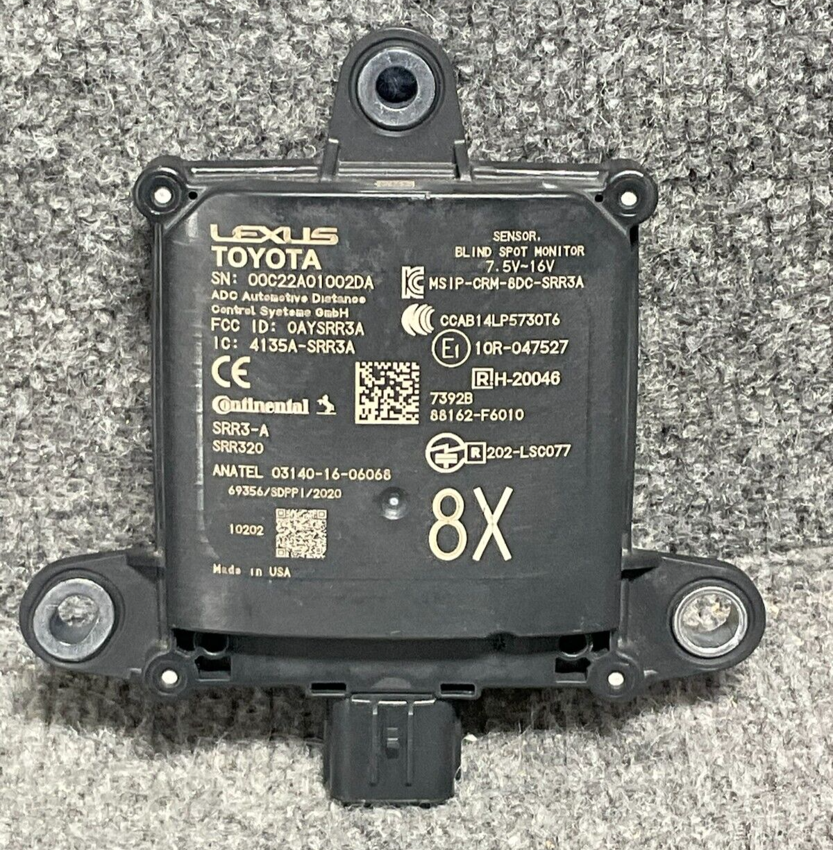 2022-2023-Lexus-NX-Blind-Spot-Sensor-Radar-Module-88162-F6010-88162F6010-335374535398